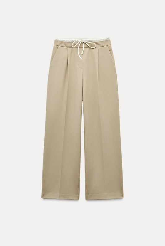 WIDE-LEG TROUSERS WITH DOUBLE WAISTBAND