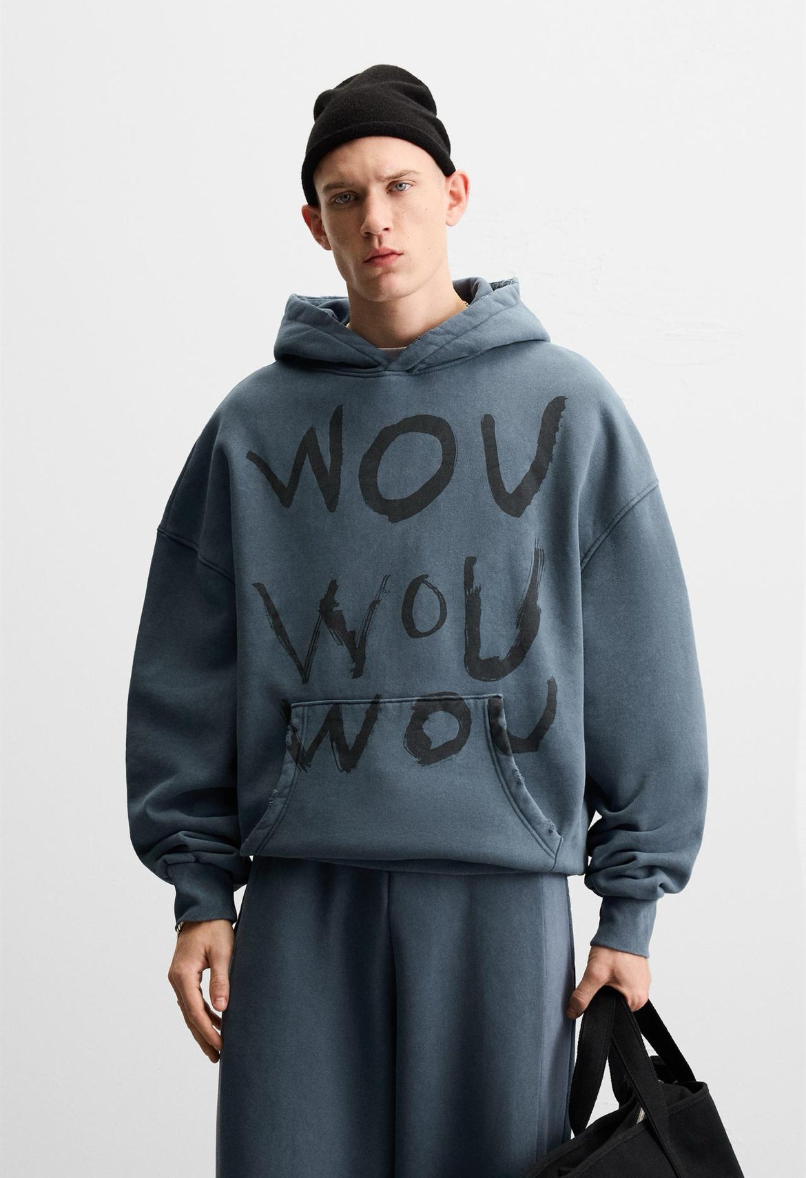 PRINTED TEXT HOODIE