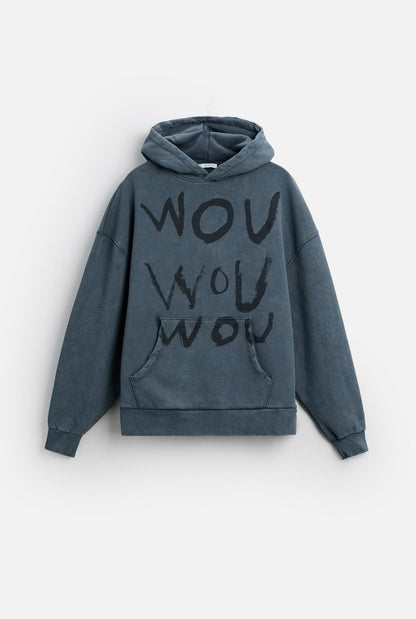 PRINTED TEXT HOODIE