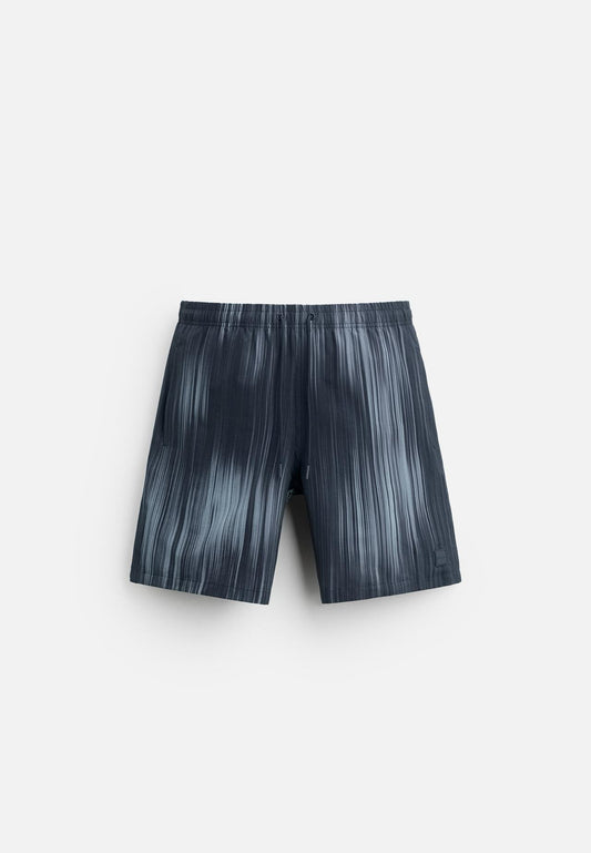 STRIPE PRINT SWIMMING TRUNKS