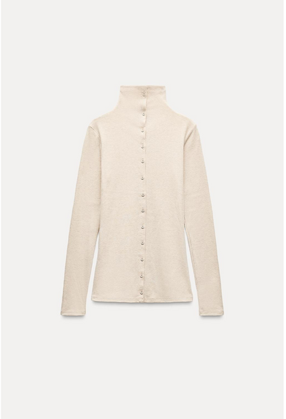 RIBBED BUTTON JACKET