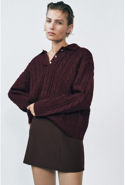 CABLE-KNIT SWEATER