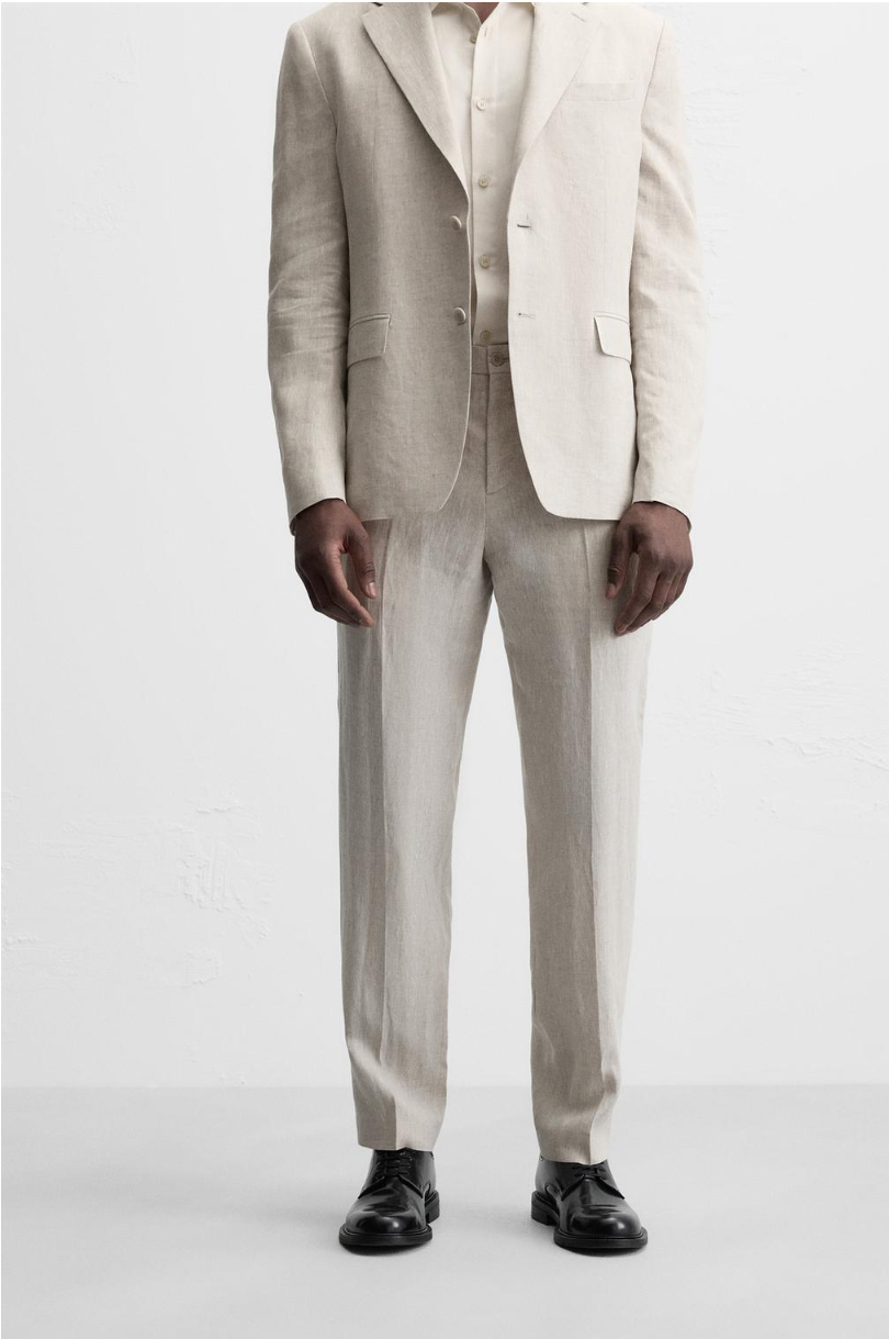 100% LINEN SUIT TROUSERS