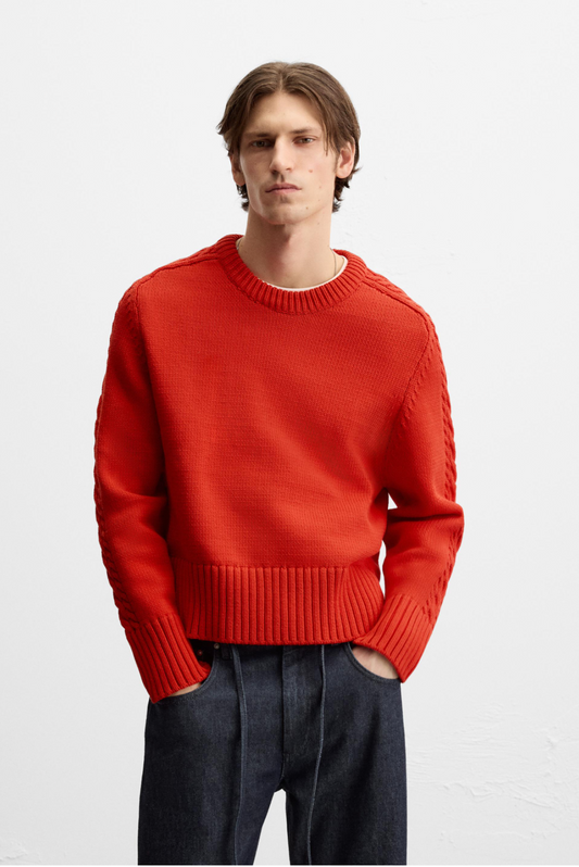 CABLE-KNIT SWEATER