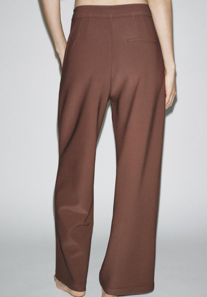 WIDE-LEG CREPE TROUSERS