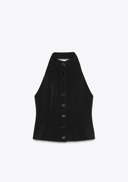 HALTER NECK WAISTCOAT WITH BUTTONS