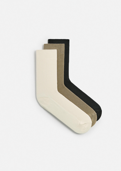 3-PACK OF RIBBED SOCKS