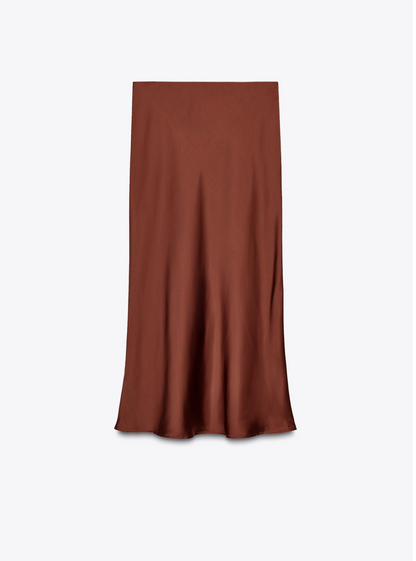 SATIN MIDI SKIRT