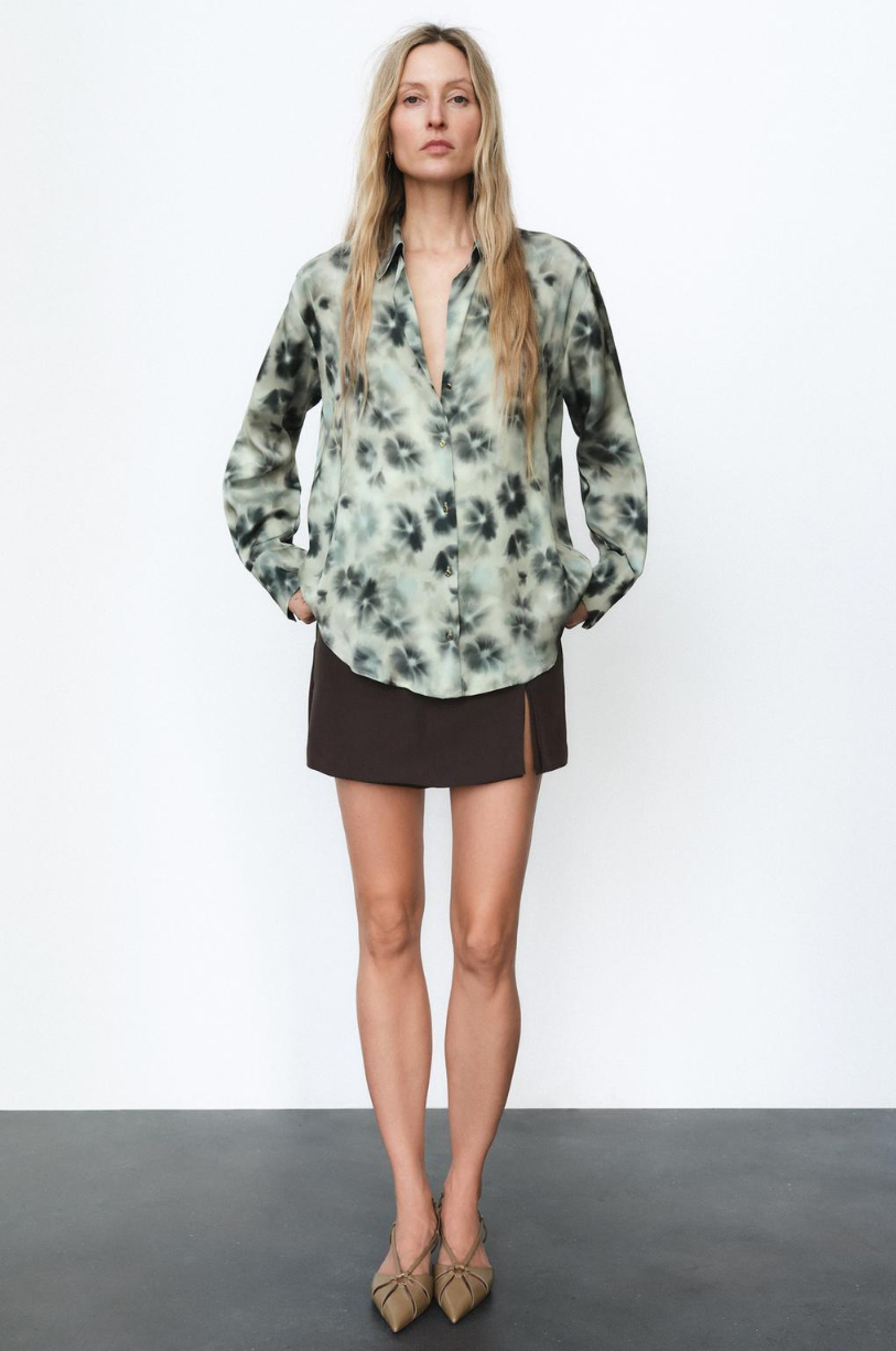 PRINTED SATIN SHIRT