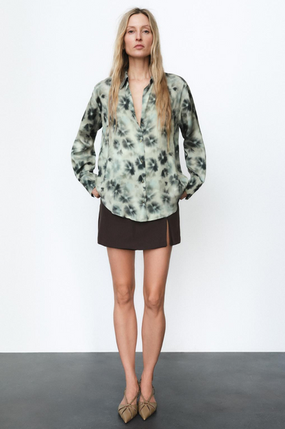 PRINTED SATIN SHIRT