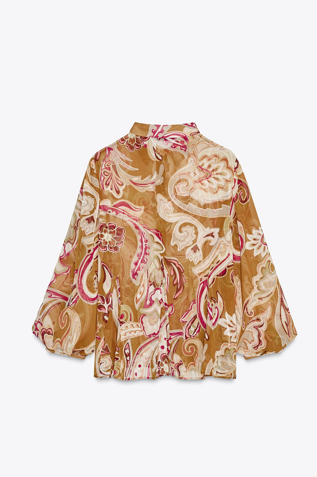 ZARA PRINTED SEMI-SHEER SHIRT