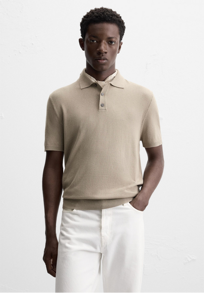 VISCOSE BLEND KNIT POLO SHIRT