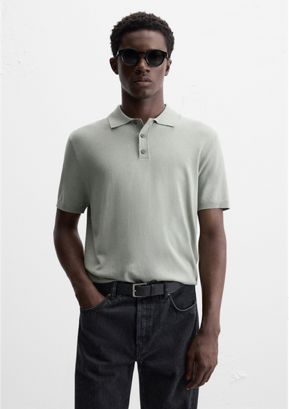 VISCOSE BLEND KNIT POLO SHIRT